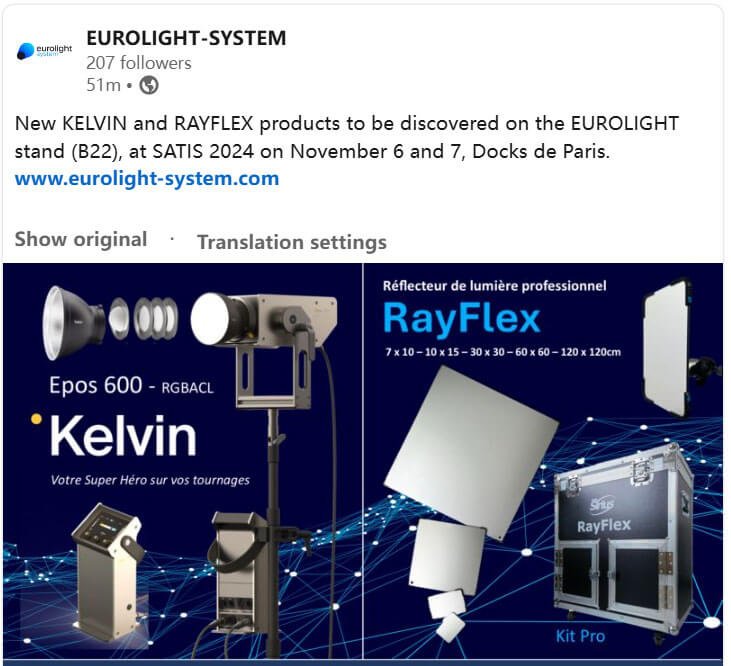 Eurolight-System Exhibited RayFlex Reflectors at SATIS 2024